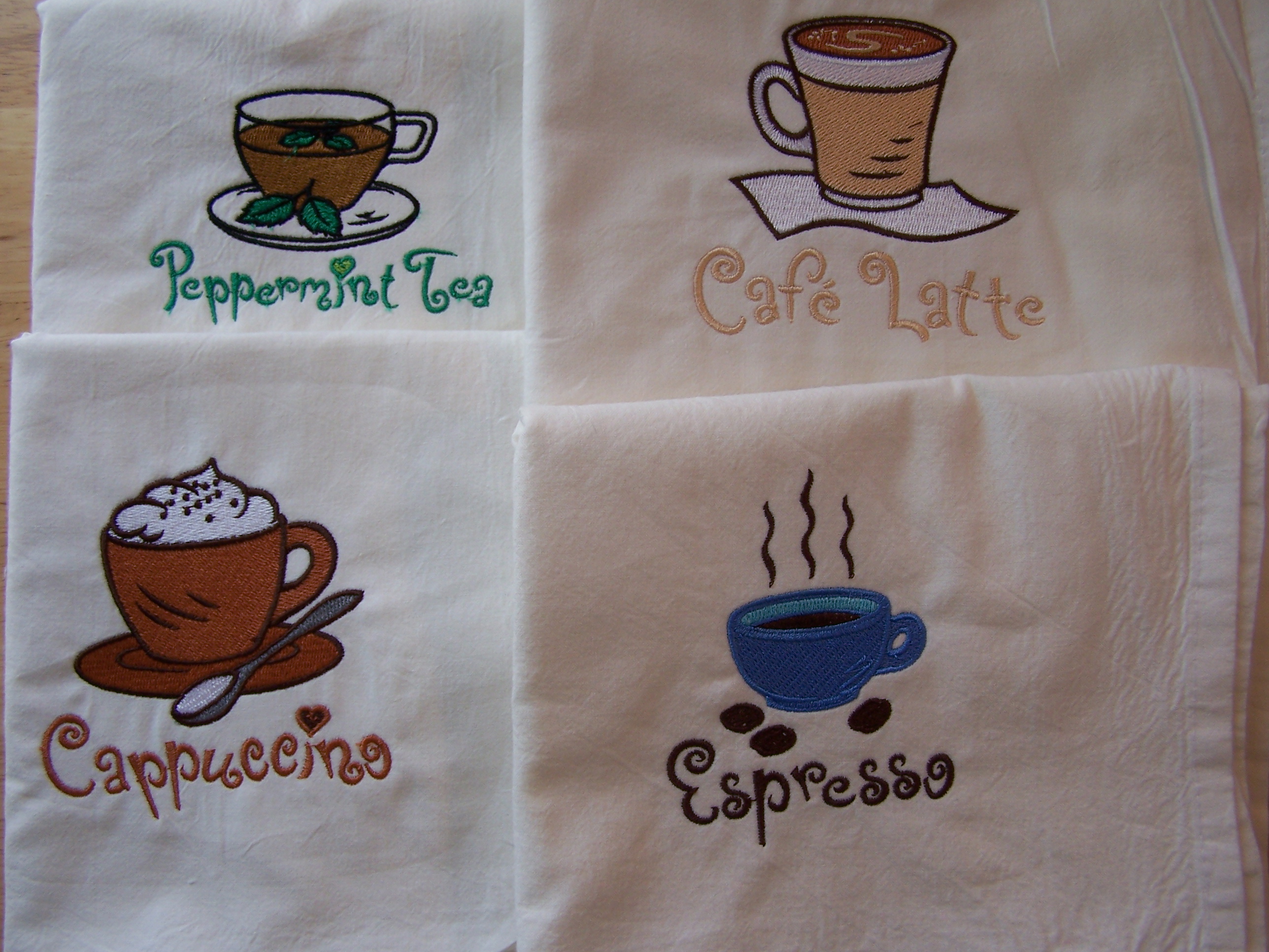 coffee themed dish towels